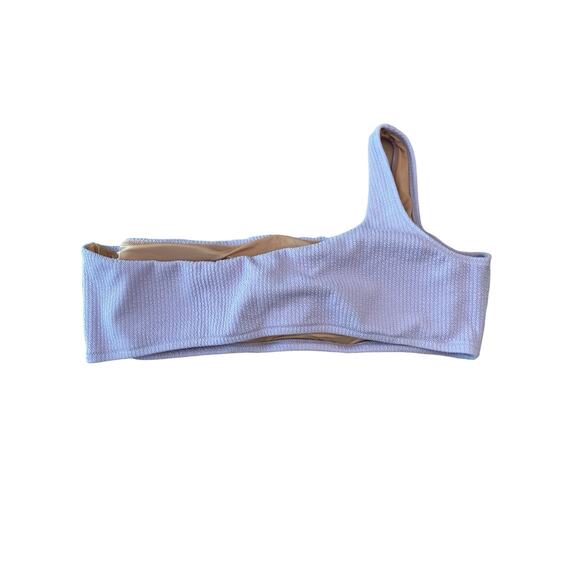 J.Crew Ribbed Textured One-Shoulder Swim Bikini Top Bathing Suit Lavender Sz 3X - Picture 7 of 10